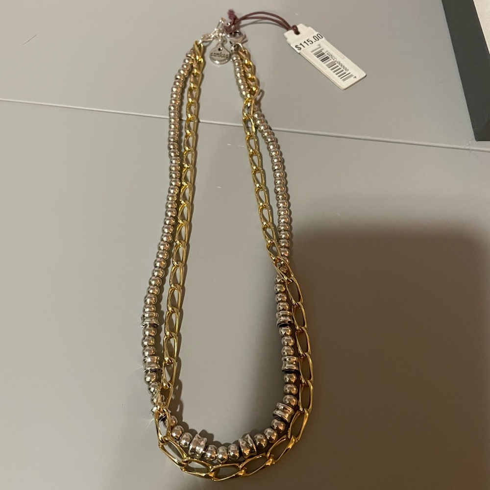 Chic Gold and Silver Multi-Strand Necklace